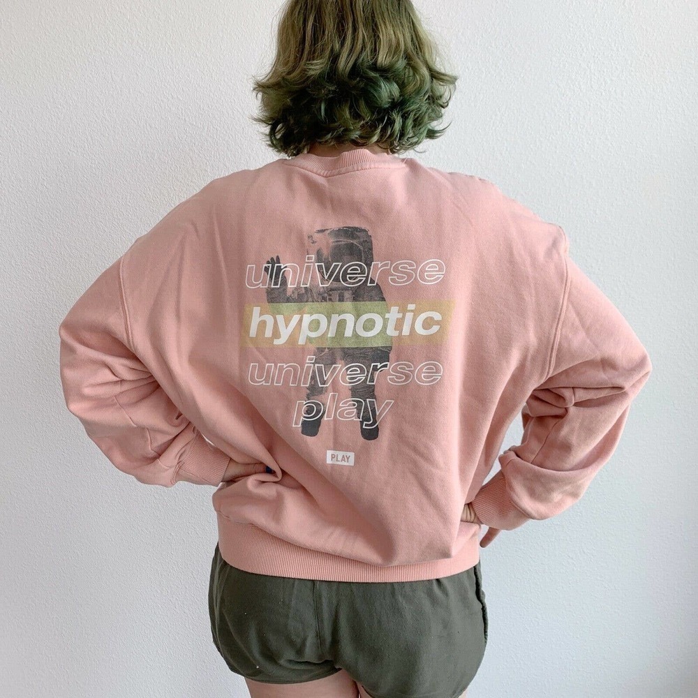 SPAO Astronaut Universe Hypnotic Play Pink Sweatshirt Size Medium